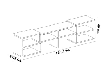 Decorotika Gulvstående Uttrekkbar TV-benk 136 cm med Oppbevaring i Malt Tre - Hvit - Møbler - Mediamøbel & tv møbel - TV-benk & mediabenk