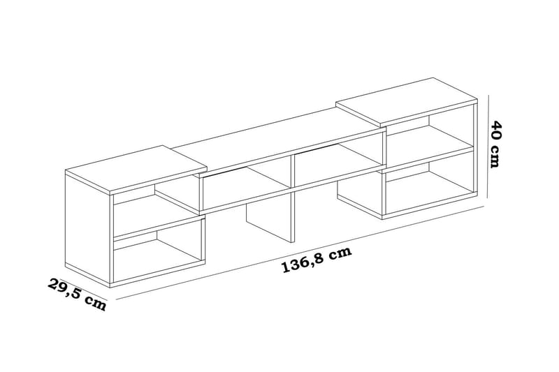 Decorotika Gulvstående Uttrekkbar TV-benk 136 cm med Oppbevaring i Malt Tre - Hvit - Møbler - Mediamøbel & tv møbel - TV-benk & mediabenk