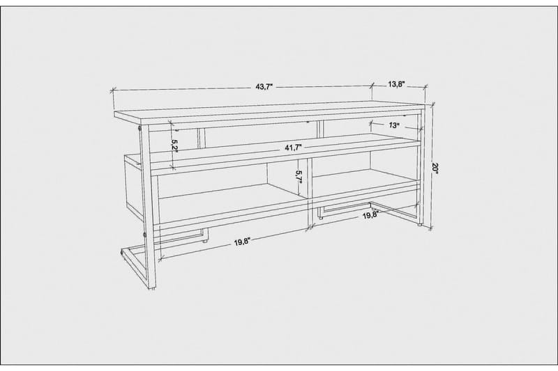 Desgrar Tv-benk 110x49,9 cm - Gull - TV-benk & mediabenk