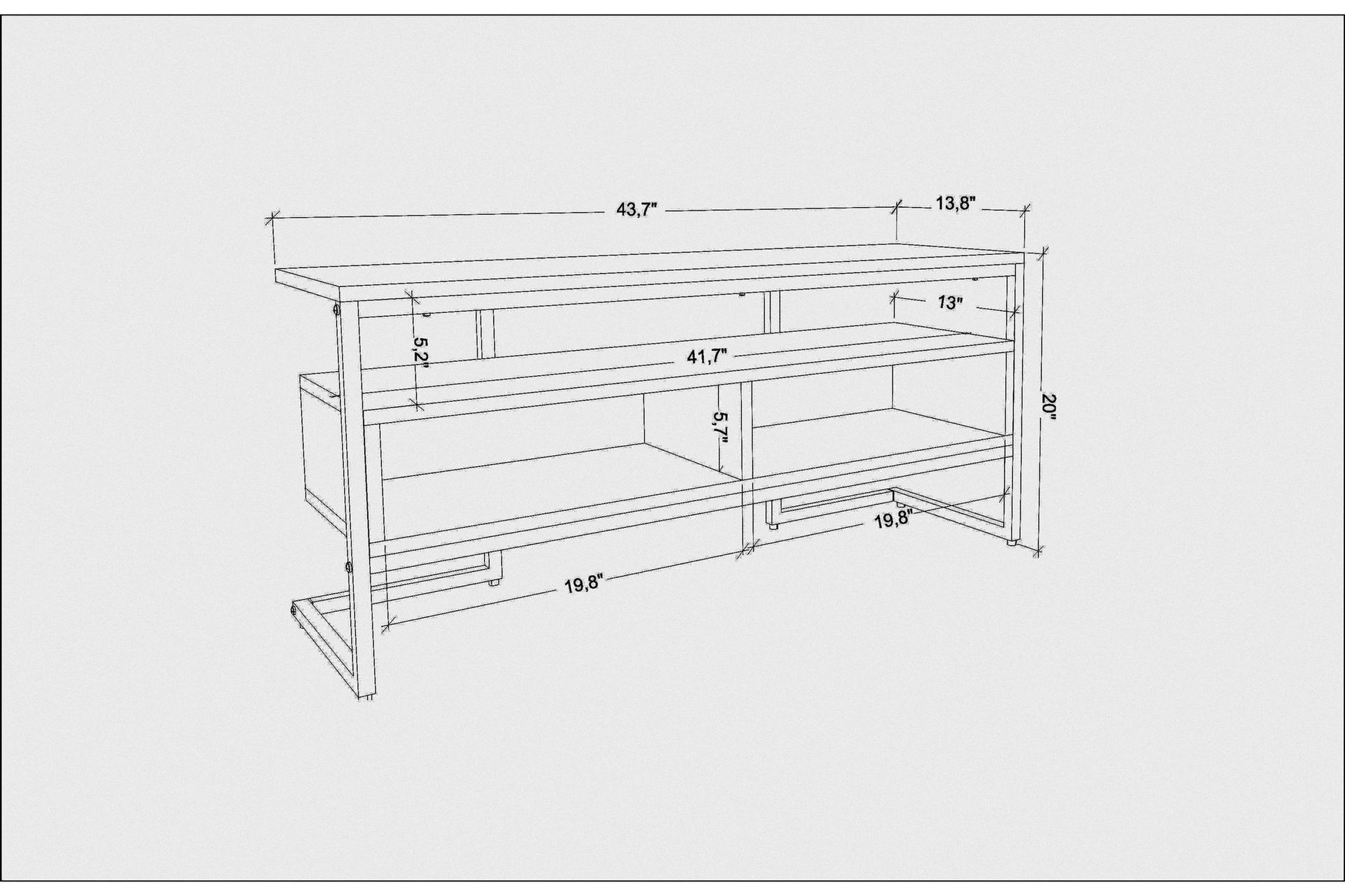 Desgrar Tv-benk 110x49,9 cm - Hvit - Møbler - Mediamøbel & tv møbel - TV-benk & mediabenk
