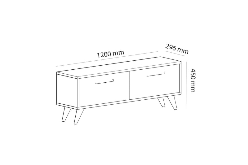 Desgrar Tv-benk 120x45 cm - Hvit - TV-benk & mediabenk