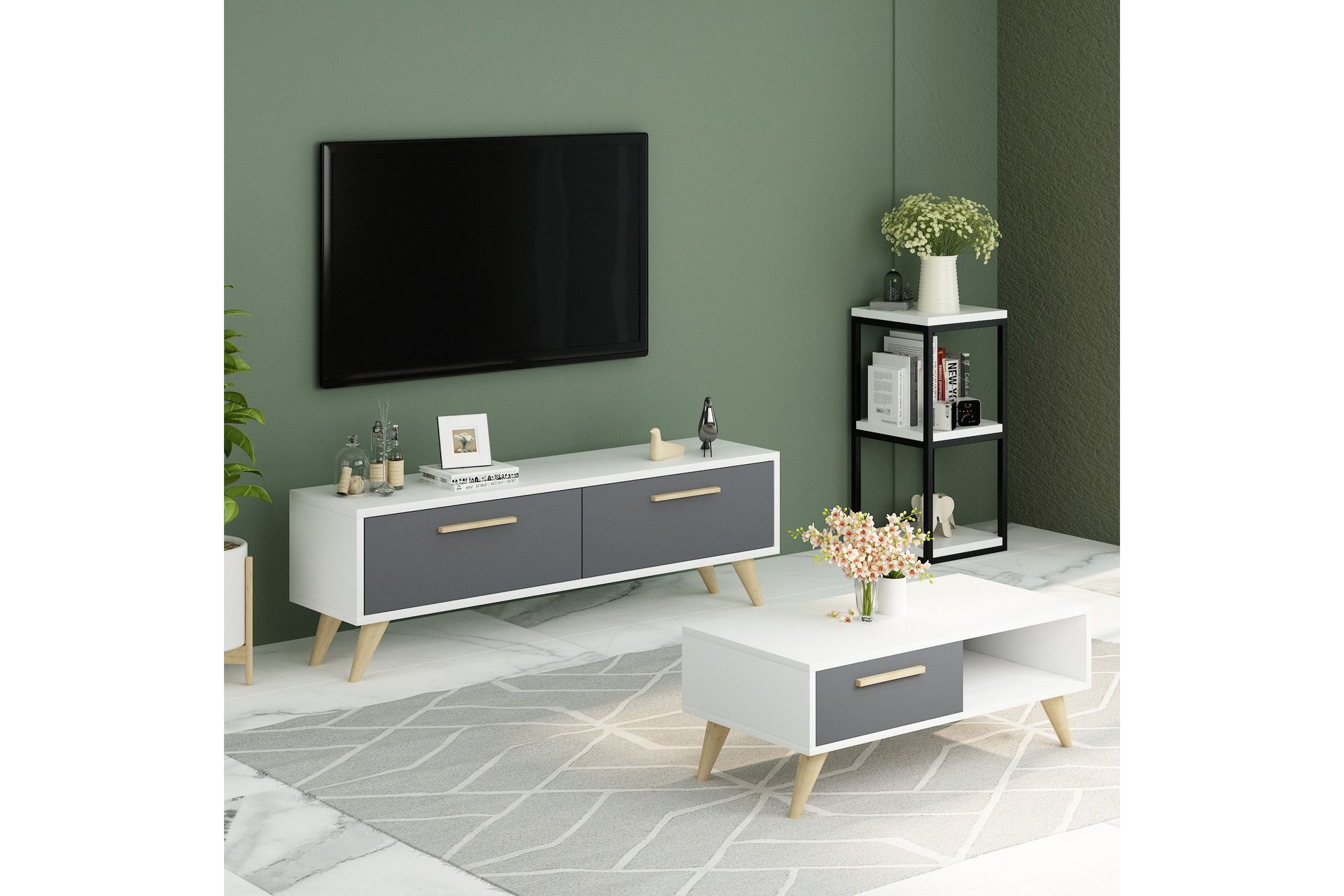 Desgrar Tv-benk 120x45 cm - Hvit - Møbler - Mediamøbel & tv møbel - TV-benk & mediabenk