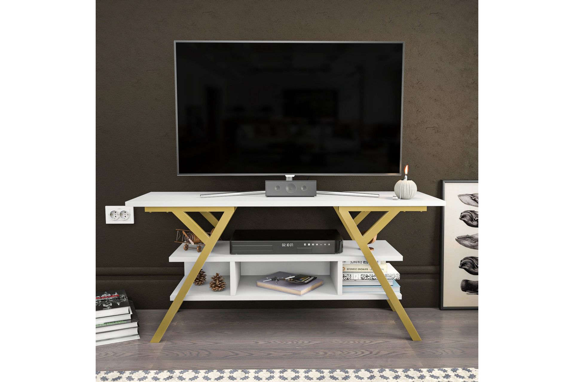 Desgrar Tv-benk 120x55 cm - Gull - Møbler - Mediamøbel & tv møbel - TV-benk & mediabenk