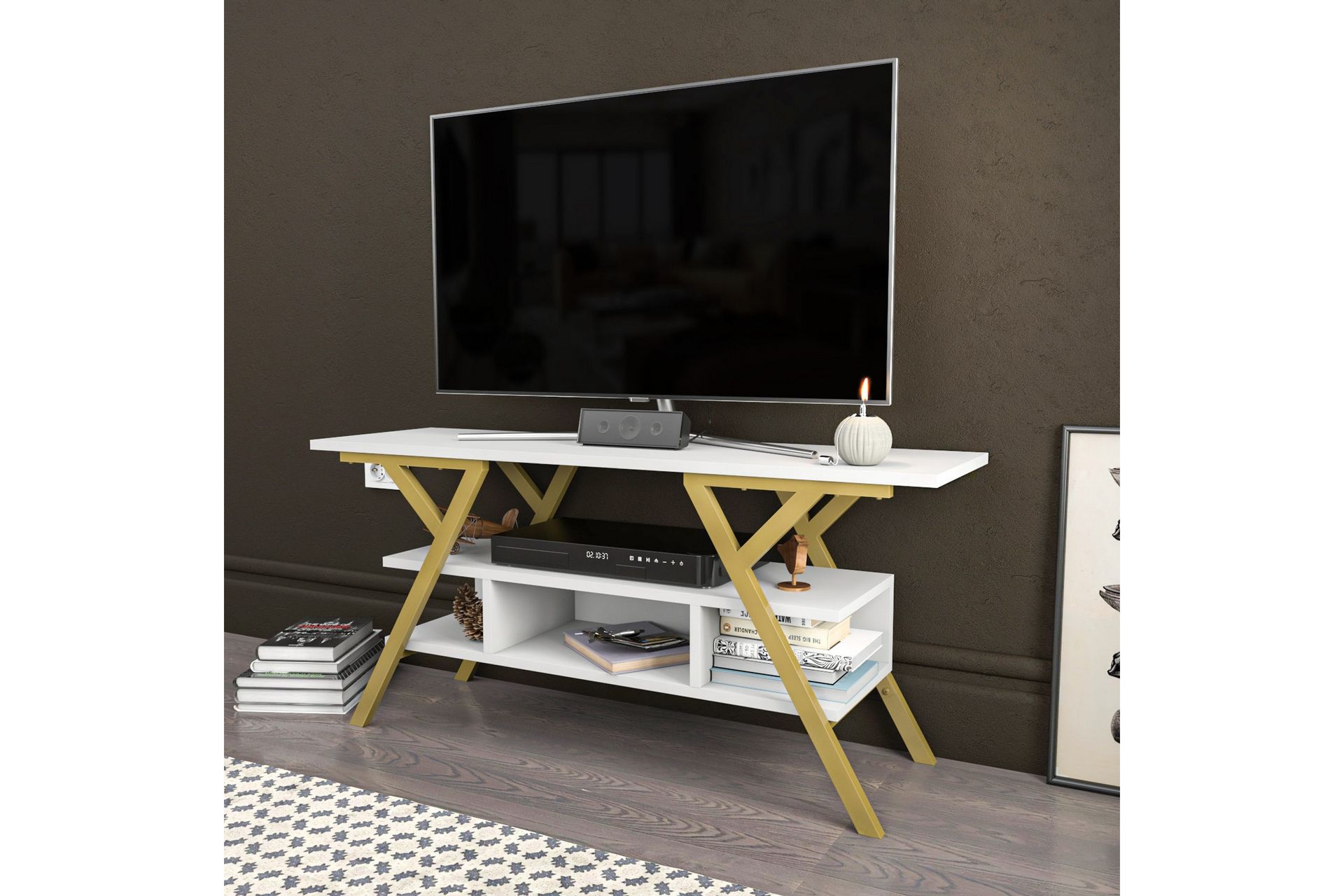 Desgrar Tv-benk 120x55 cm - Gull - Møbler - Mediamøbel & tv møbel - TV-benk & mediabenk