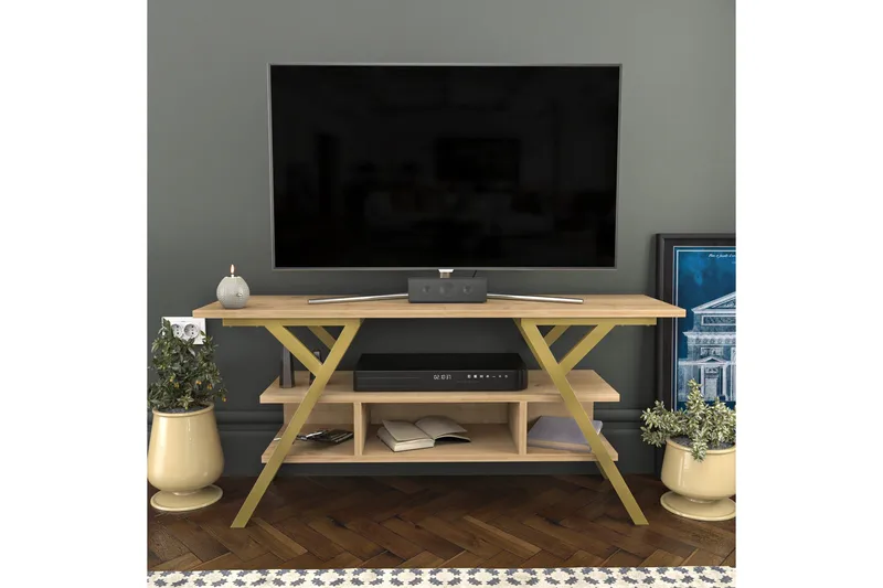 Desgrar Tv-benk 120x55 cm - Gull - Møbler - Mediamøbel & tv møbel - TV-benk & mediabenk