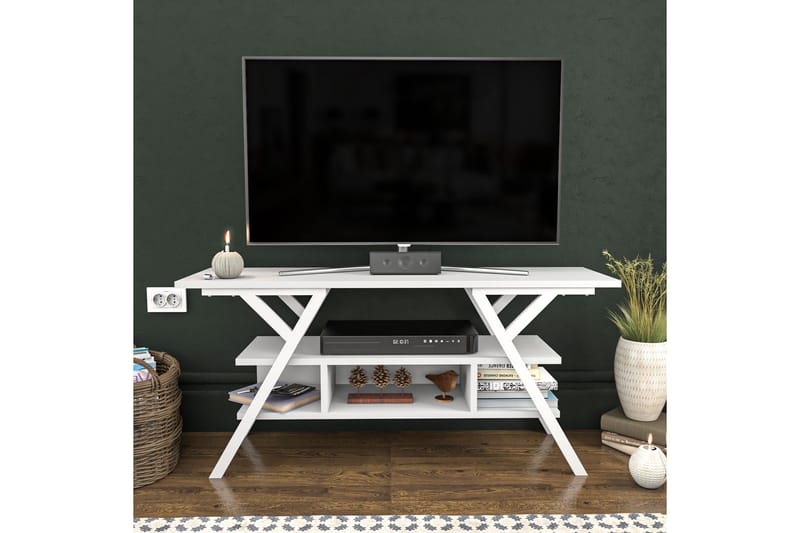 Desgrar Tv-benk 120x55 cm - Hvit - Møbler - Mediamøbel & tv møbel - TV-benk & mediabenk