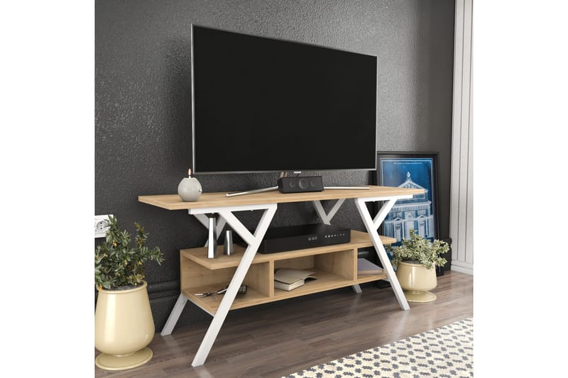 Desgrar Tv-benk 120x55 cm - Hvit - TV-benk & mediabenk