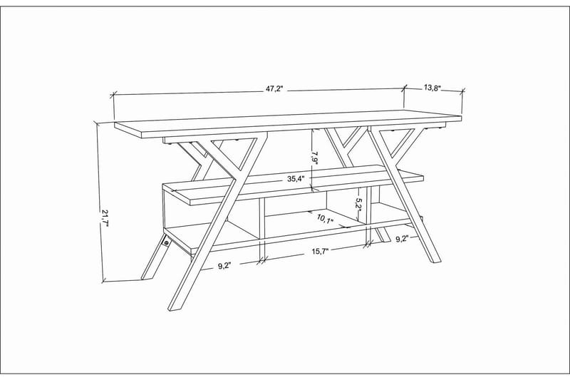 Desgrar Tv-benk 120x55 cm - Hvit - TV-benk & mediabenk