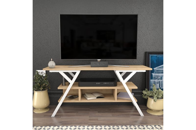 Desgrar Tv-benk 120x55 cm - Hvit - TV-benk & mediabenk