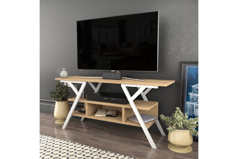 Desgrar Tv-benk 120x55 cm - Hvit - TV-benk & mediabenk