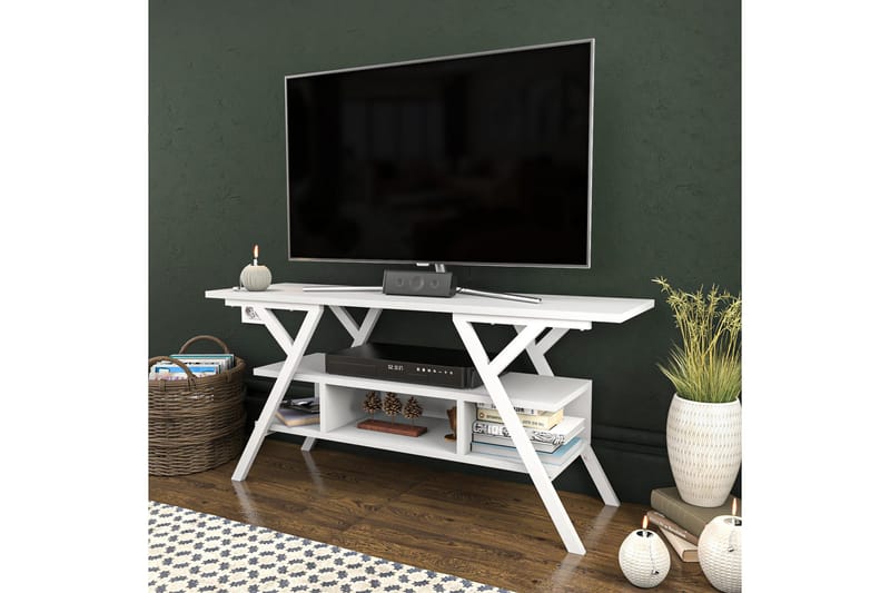 Desgrar Tv-benk 120x55 cm - Hvit - Møbler - Mediamøbel & tv møbel - TV-benk & mediabenk