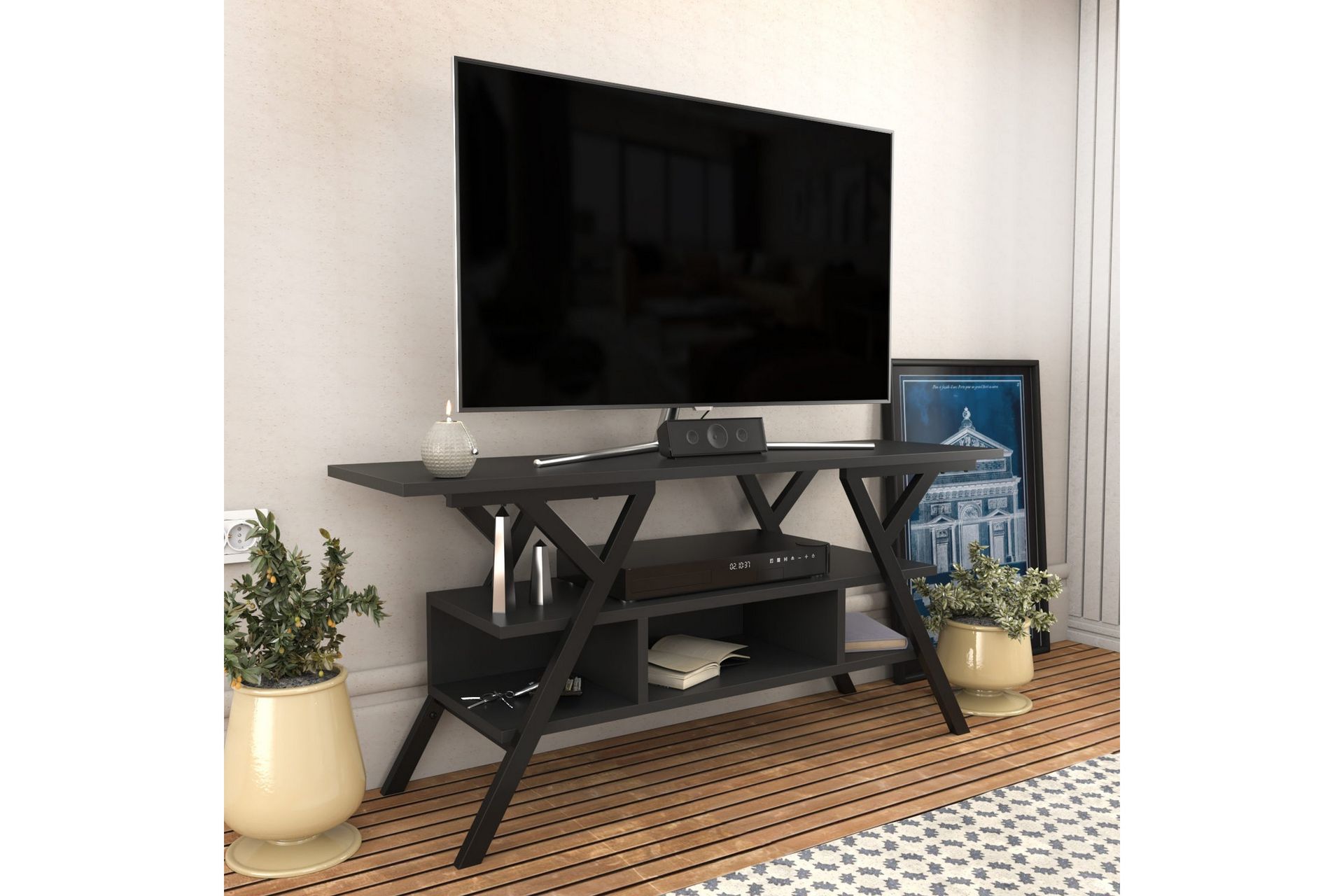 Desgrar Tv-benk 120x55 cm - Svart - Møbler - Mediamøbel & tv møbel - TV-benk & mediabenk