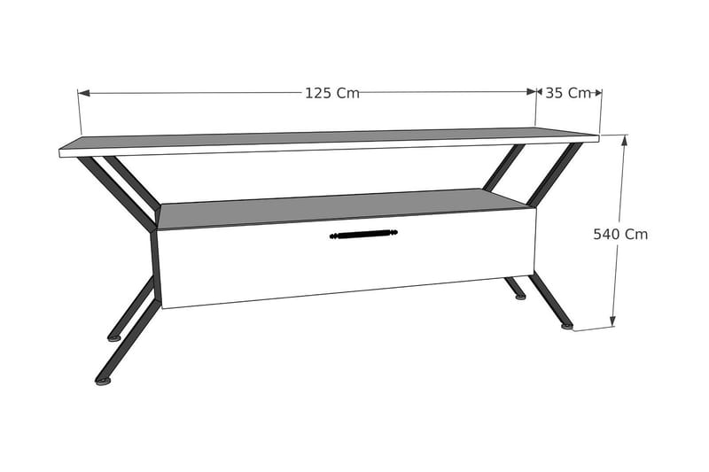 Desgrar Tv-benk 124x54 cm - Brun - TV-benk & mediabenk