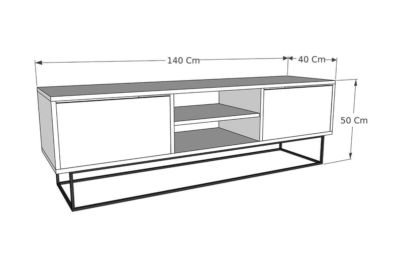 Desgrar Tv-benk 140x50 cm - Flerfarget - Møbler - Mediamøbel & tv møbel - TV-benk & mediabenk