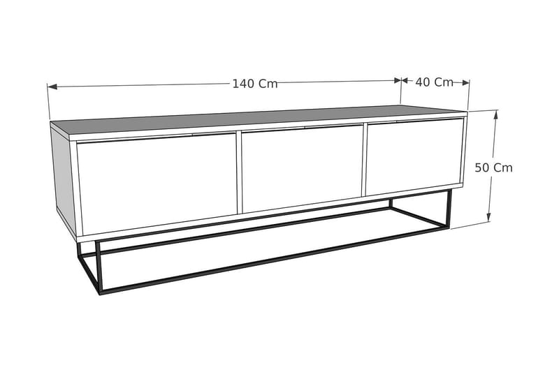 Desgrar Tv-benk 140x50 cm - Flerfarget - TV-benk & mediabenk