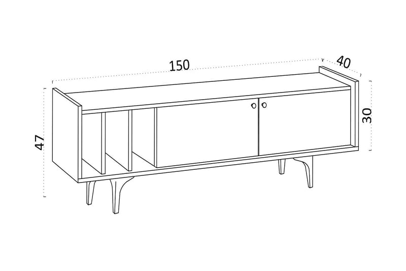 Desgrar Tv-benk 150x47 cm - Blå - Møbler - Mediamøbel & tv møbel - TV-benk & mediabenk