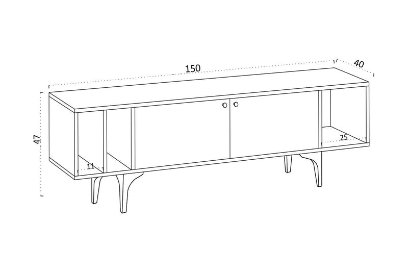 Desgrar Tv-benk 150x47 cm - Blå - TV-benk & mediabenk