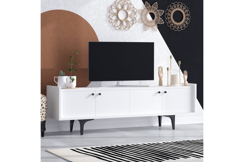 Desgrar Tv-benk 150x57 cm - Hvit - Møbler - Mediamøbel & tv møbel - TV-benk & mediabenk
