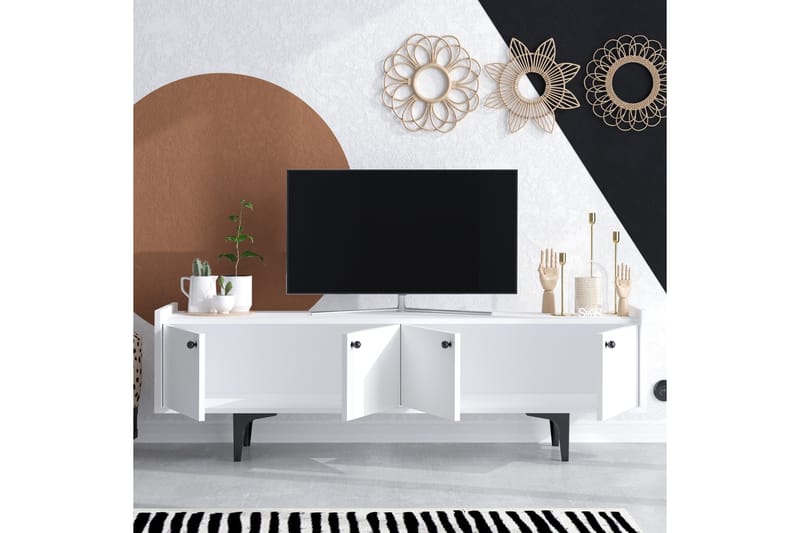 Desgrar Tv-benk 150x57 cm - Hvit - Møbler - Mediamøbel & tv møbel - TV-benk & mediabenk