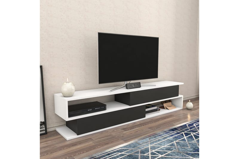Desgrar Tv-benk 160x38,6 cm - Hvit - TV-benk & mediabenk