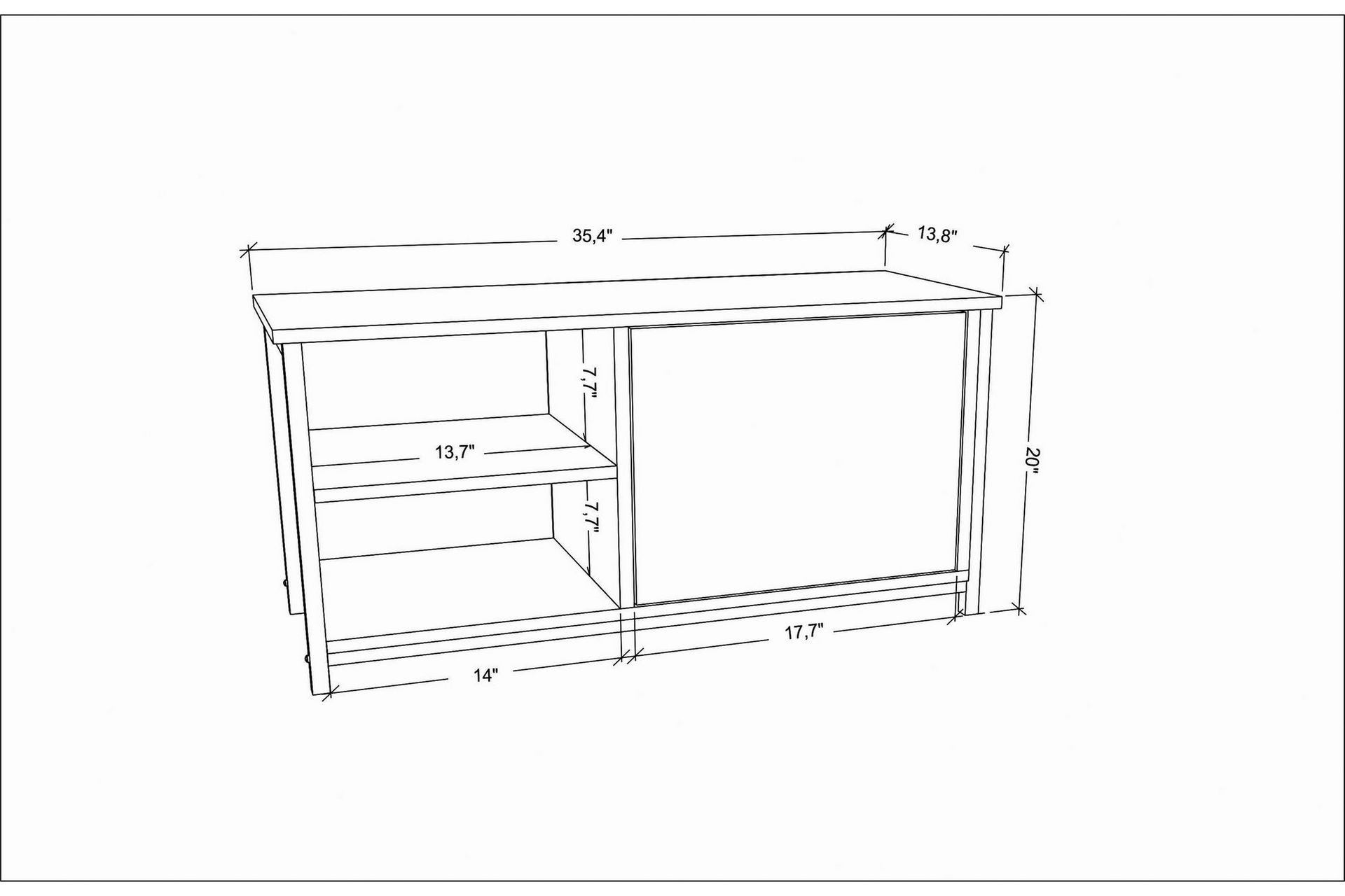 Desgrar Tv-benk 89,6x50,8 cm - Gull - Møbler - Mediamøbel & tv møbel - TV-benk & mediabenk