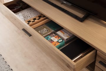 Dimoff TV-benk 210 cm - Eik/ Antrasitt - Møbler - Mediamøbel & tv møbel - TV-benk & mediabenk