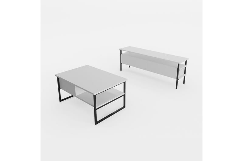 Doeworr Tv-benk 140 cm - Hvit - Møbler - Mediamøbel & tv møbel - TV-benk & mediabenk