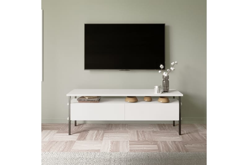 Doeworr Tv-benk 140 cm - Hvit - Møbler - Mediamøbel & tv møbel - TV-benk & mediabenk