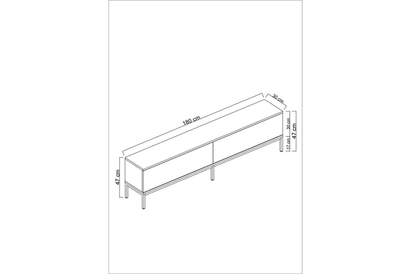 Dorlord TV-benk 180 cm - Grå/Svart - TV-benk & mediabenk