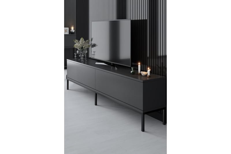 Dorlord TV-benk 180 cm - Grå/Svart - Møbler - Mediamøbel & tv møbel - TV-benk & mediabenk