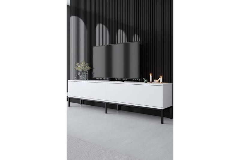 Dorlord TV-benk 180 cm - Hvit/Svart - Møbler - Mediamøbel & tv møbel - TV-benk & mediabenk