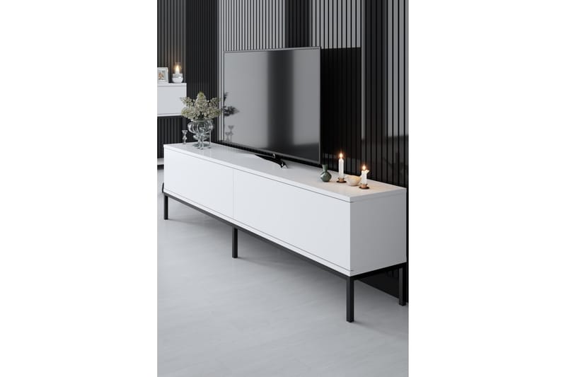 Dorlord TV-benk 180 cm - Hvit/Svart - Møbler - Mediamøbel & tv møbel - TV-benk & mediabenk
