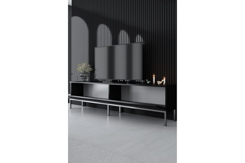 Dorlord TV-benk 180 cm - Svart/Sølv - Møbler - Mediamøbel & tv møbel - TV-benk & mediabenk
