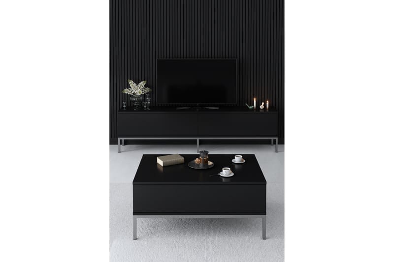 Dorlord TV-benk 180 cm - Svart/Sølv - Møbler - Mediamøbel & tv møbel - TV-benk & mediabenk