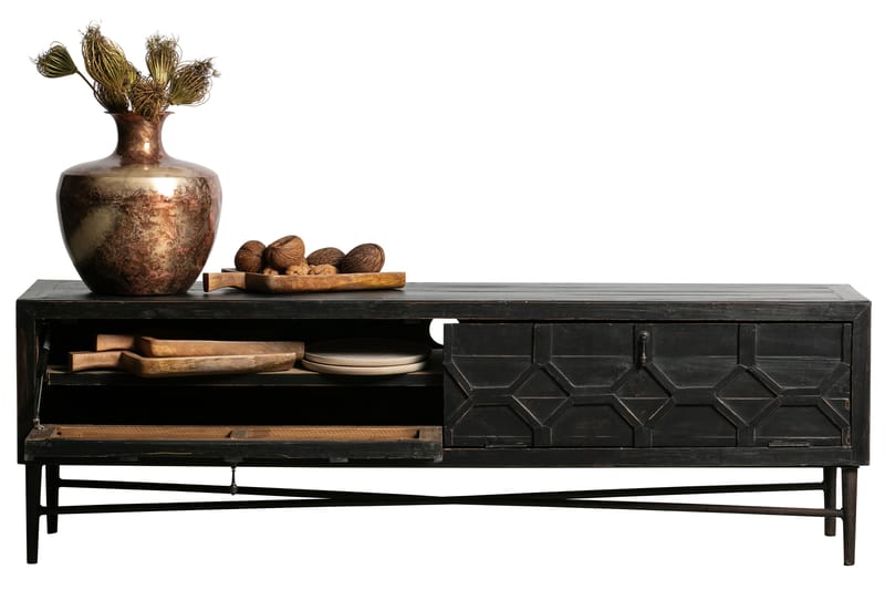 Durrey TV-benk 160 cm - Svart - Møbler - Mediamøbel & tv møbel - TV-benk & mediabenk