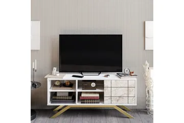 Einbeck TV-benk 130 cm - Hvit/Gull - Møbler - Mediamøbel & tv møbel - TV-benk & mediabenk