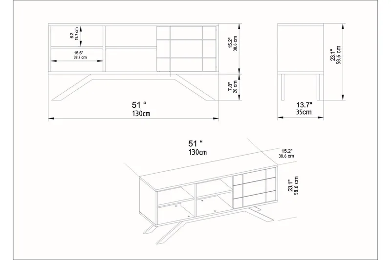 Einbeck Tv-benk 130 cm - Svart - Møbler - Mediamøbel & tv møbel - TV-benk & mediabenk