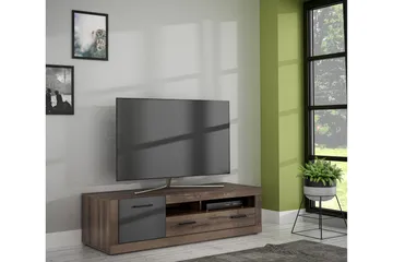 Elhovo Gulvstående TV-benk 143,1 cm med Oppbevaring i Mørkt Tre - Brun - Møbler - Mediamøbel & tv møbel - TV-benk & mediabenk