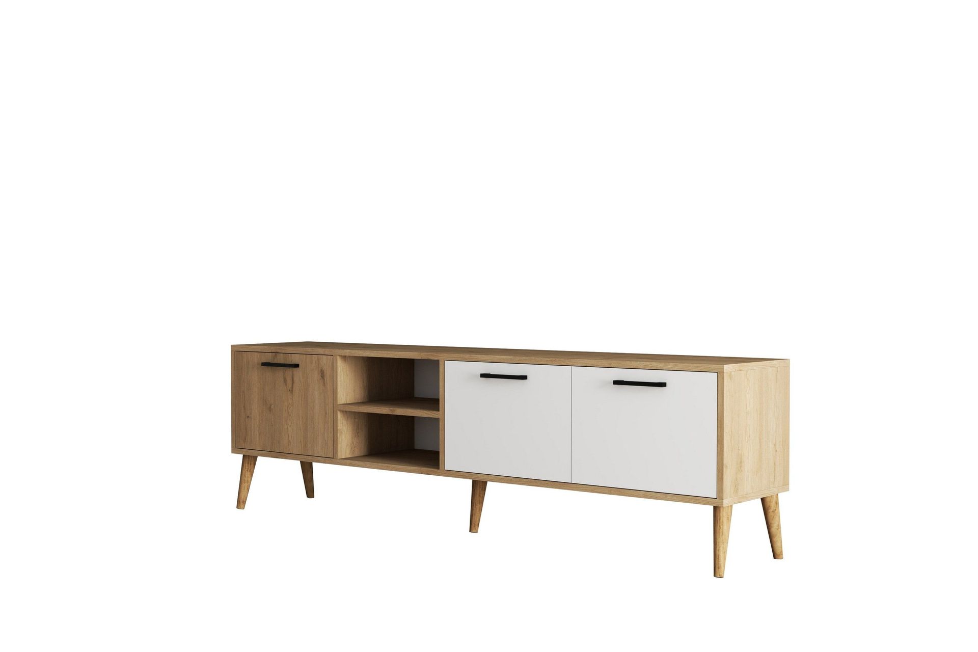 Essexa TV-benk 180x35 cm brun/hvit -