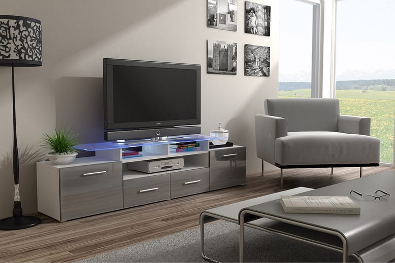 Evora TV-benk 194x39x39 cm - Beige/Grå - Møbler - Mediamøbel & tv møbel - TV-benk & mediabenk