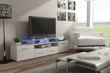 Evora TV-benk 194x39x39 cm - Beige/Grå/Hvit - Møbler - Mediamøbel & tv møbel - TV-benk & mediabenk