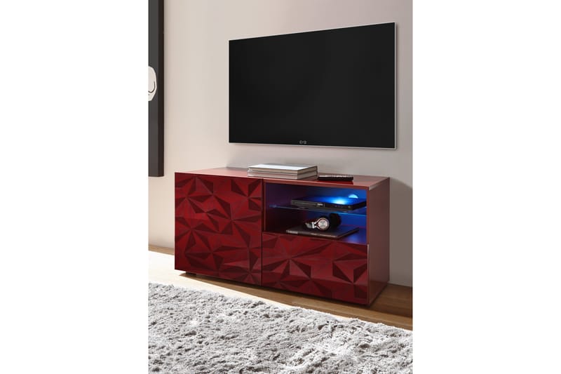 Fasett TV-benk 122 cm - Rød - TV-benk & mediabenk