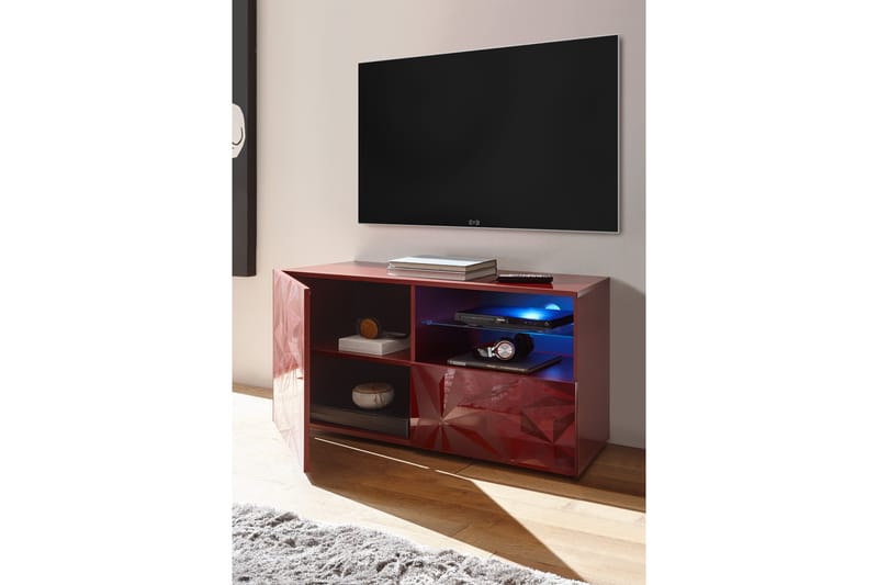 Fasett TV-benk 122 cm - Rød - TV-benk & mediabenk