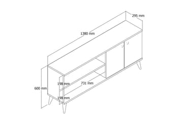 Feller Tv-benk 138 cm - Natur - Møbler - Mediamøbel & tv møbel - TV-benk & mediabenk