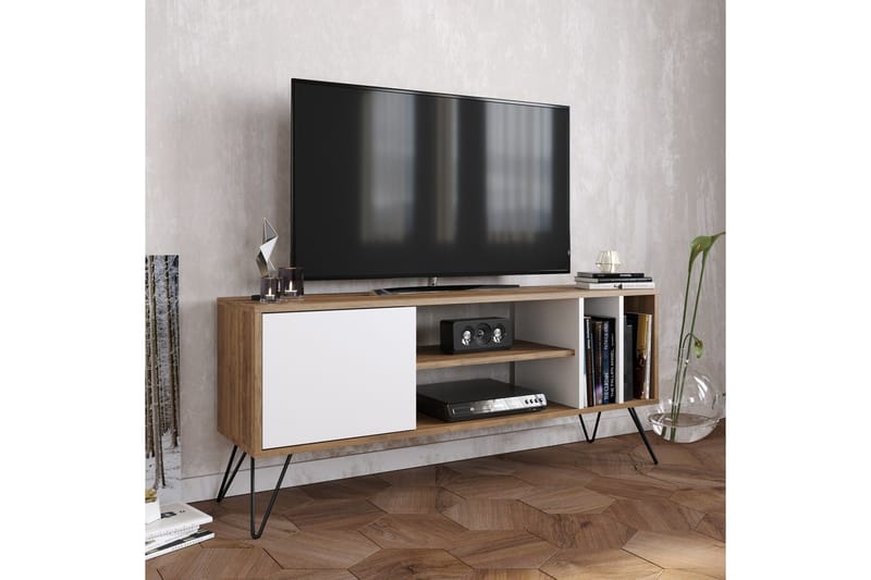 Ficociello TV-Benk 140 cm - Valnøtt|Svart|Hvit - Møbler - Mediamøbel & tv møbel - TV-benk & mediabenk