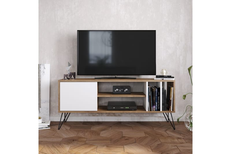 Ficociello TV-Benk 140 cm - Valnøtt|Svart|Hvit - Møbler - Mediamøbel & tv møbel - TV-benk & mediabenk