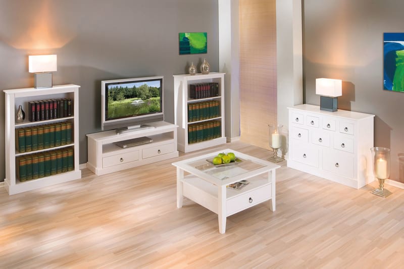 Galois TV-benk 118 cm - Hvit - Møbler - Mediamøbel & tv møbel - TV-benk & mediabenk