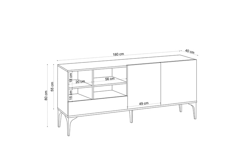 Gerdes Tv-benk 80 cm - Natur/Hvit - Møbler - Mediamøbel & tv møbel - TV-benk & mediabenk
