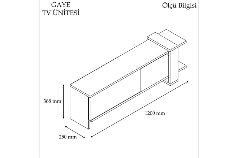 Gersby TV-Benk 120 cm - Brun/Hvit - Møbler - Mediamøbel & tv møbel - TV-benk & mediabenk