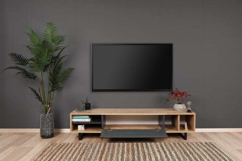 Gersby TV-Benk 160 cm - Brun/Grå - Møbler - Mediamøbel & tv møbel - TV-benk & mediabenk